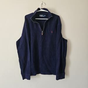 Polo Ralph Lauren Quarter Zip Sweater Men’s Size XL Long Sleeve Blue